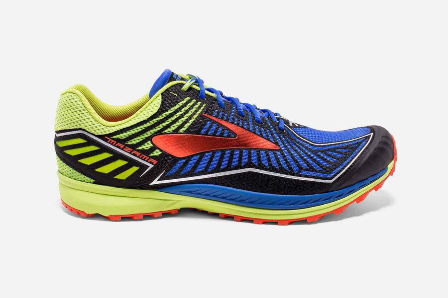 Brooks Mazama Mens Australia - Trail Running Shoes - Blue /Black/Yellow (701-WJXRF)